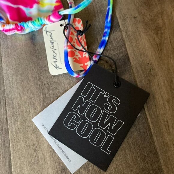 NWT It's Now Cool Free People The Long Triangle Eco Tie-Dye Bikini Top Sz M - Picture 4 of 6